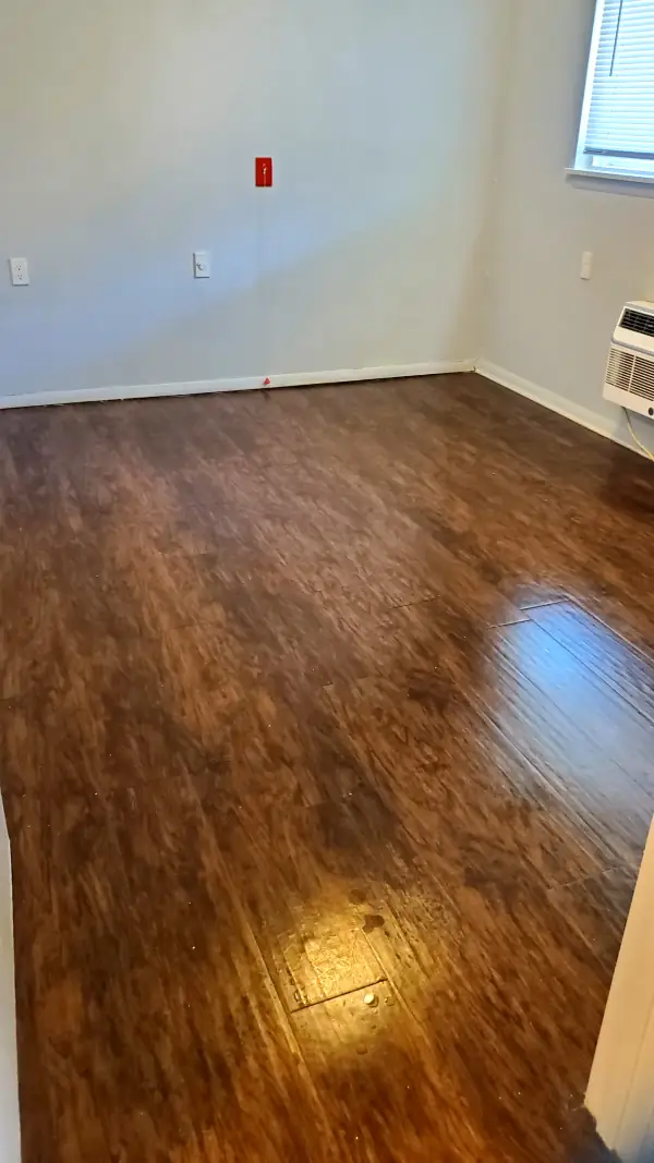 The floor swept and mopped to a clean, even shine